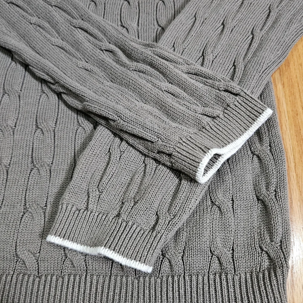 Vtg Banana Republic Mens 80% Pima Cotton/20% Wool Taupe Gray Sweater, Tall XL